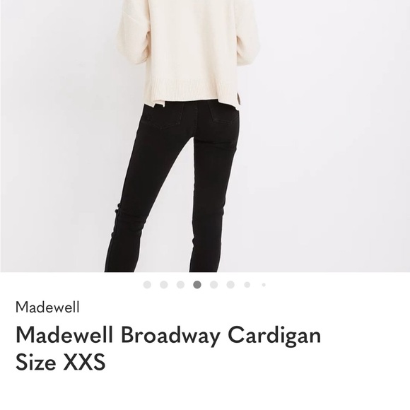 Madewell Broadway White Button-Up Cardigan M Cotton Knit JCrew Preppy - Picture 8 of 9